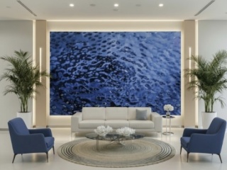 Blacha z efektem wody jasnoniebieskie lustro light blue mirror 122x280 cm