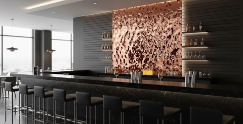 Blacha z efektem wody miedziane lustro copper mirror 122x240 cm