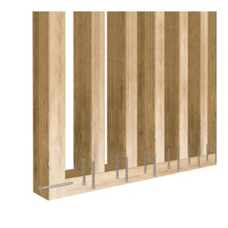 Ścianka z lameli na wymiar - dąb naturalny 30x60 mm