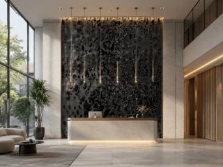 Blacha z efektem wody czarne lustro black mirror 122x280 cm
