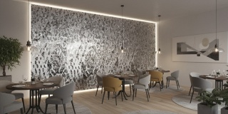 Blacha z efektem wody srebrne lustro silver mirror 122x300 cm