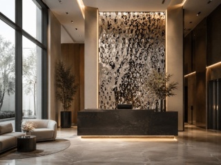 Blacha z efektem wody srebrne lustro silver mirror 122x300 cm