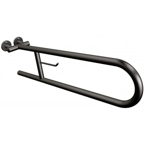 Uchwyt półokrągły uchylny 70 cm z wieszakiem na papier czarny 801/W/70NG Uchwyt półokrągły uchylny 70 cm z wieszakiem na papier czarny 801/W/70NG