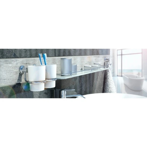 Półka łazienkowa szklana z ramką (50 cm) 05050CC Półka łazienkowa szklana z ramką (50 cm) 05050CC