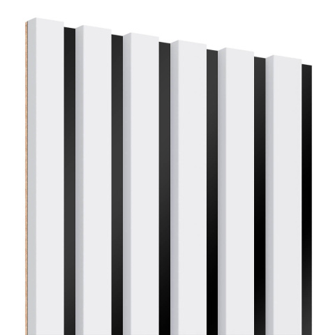 Lamele na płycie HDF - biały mat 30x275 cm Lamele na płycie HDF - biały mat 30x275 cm
