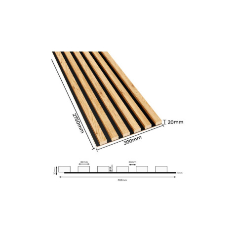 Lamele na płycie HDF - dąb naturalny 30x275 cm Lamele na płycie HDF - dąb naturalny 30x275 cm