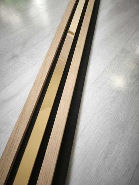 Nakładka na lamele - miedziana błyszcząca 3x4x275 cm Nakładka na lamele - miedziana błyszcząca 3x4x275 cm